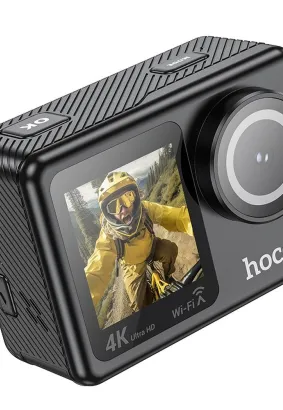 HOCO kamera sportowa z dwoma ekranami 1,3" + 2" DV101 czarna