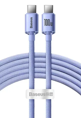 BASEUS kabel Typ C do Typ C PD100W Power Delivery Crystal Shine CAJY000605 1,2m fiolet
