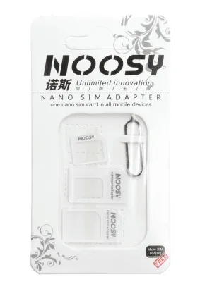 Zestaw Adapterów Nano Sim/Micro,Micro Sim i Nano/Sim (NOOSY 3w1) biały