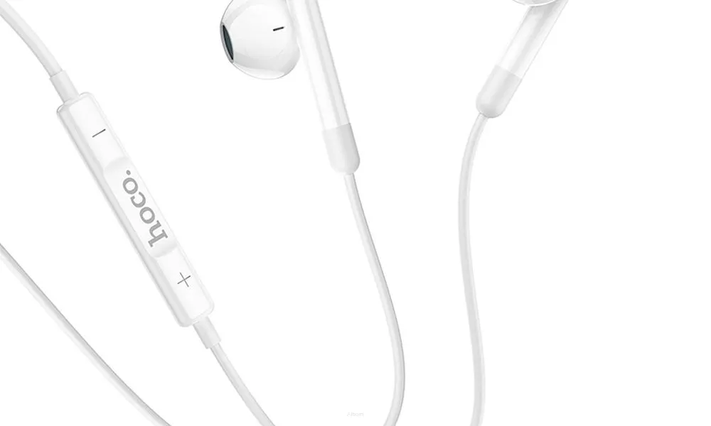 HOCO zestaw słuchawkowy / słuchawki dokanałowe Jack 3,5mm M93 białe