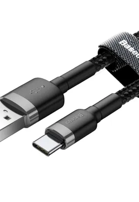 BASEUS kabel USB Cafule do Typ C 3A CATKLF-BG1 1 metr szaro-czarny