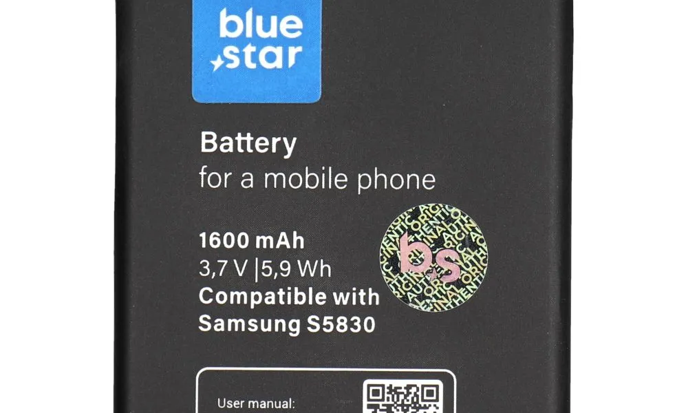 Bateria do Samsung S5830 Galaxy Ace/ Galaxy Gio (S5670) 1600 mAh Li-Ion Blue Star PREMIUM