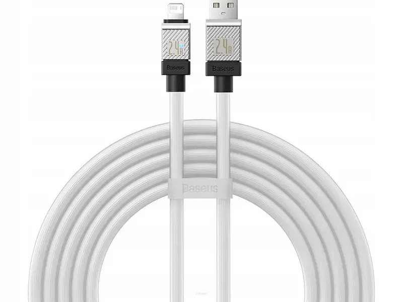 BASEUS kabel USB do Apple Lightning 8-pin CoolPlay 2,4A 2m biały CAKW000502