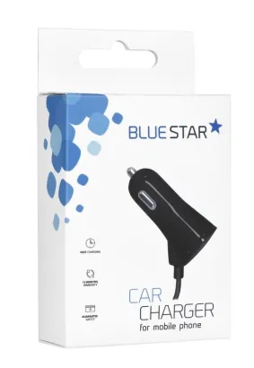 Ładowarka Samochodowa Uniwersalna z kablem USB typ C i portem USB 3A Blue Star