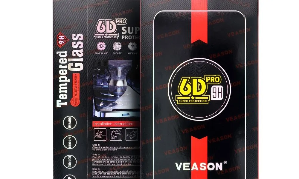 Szkło Hartowane 6D Pro Veason Glass - do Iphone 7 / 8 / SE 2020 / SE 2022 czarny