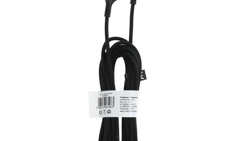 Kabel USB - Typ C 2.0 C279 3 metry czarny