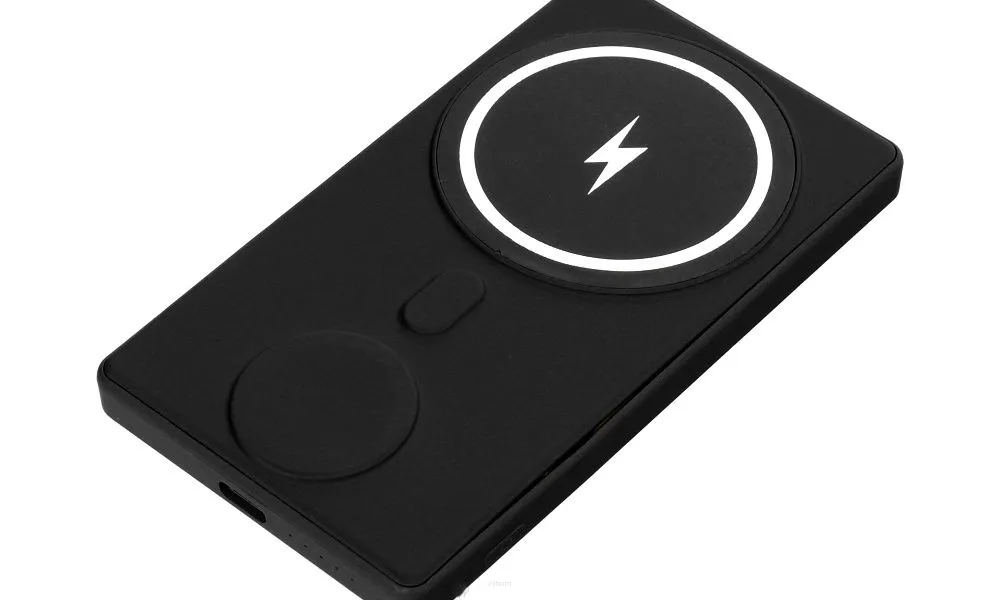 Bateria zewnętrzna (Powerbank) z ładowaniem indukcyjnym kompatybilny z MagSafe 15W + ładowanie do Apple Watch 3W N66 czarny