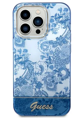 Oryginalne Etui GUESS Hardcase GUHCP14XHGPLHB do iPhone 14 PRO MAX (IML Electro Cam TDJ / niebieski)