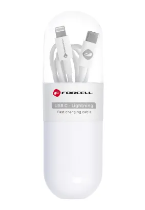 FORCELL kabel Typ C do Lightning 8-pin Power Delivery PD20W C291 TUBA biały 1 metr