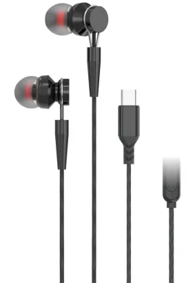 PAVAREAL zestaw słuchawkowy / słuchawki z mikrofonem Typ C PA-M10C-R czarne [DAC]