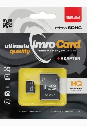 Karta Pamięci IMRO microSD 16GB CLASS 10 UHS I 100MB/s z adapterem SD