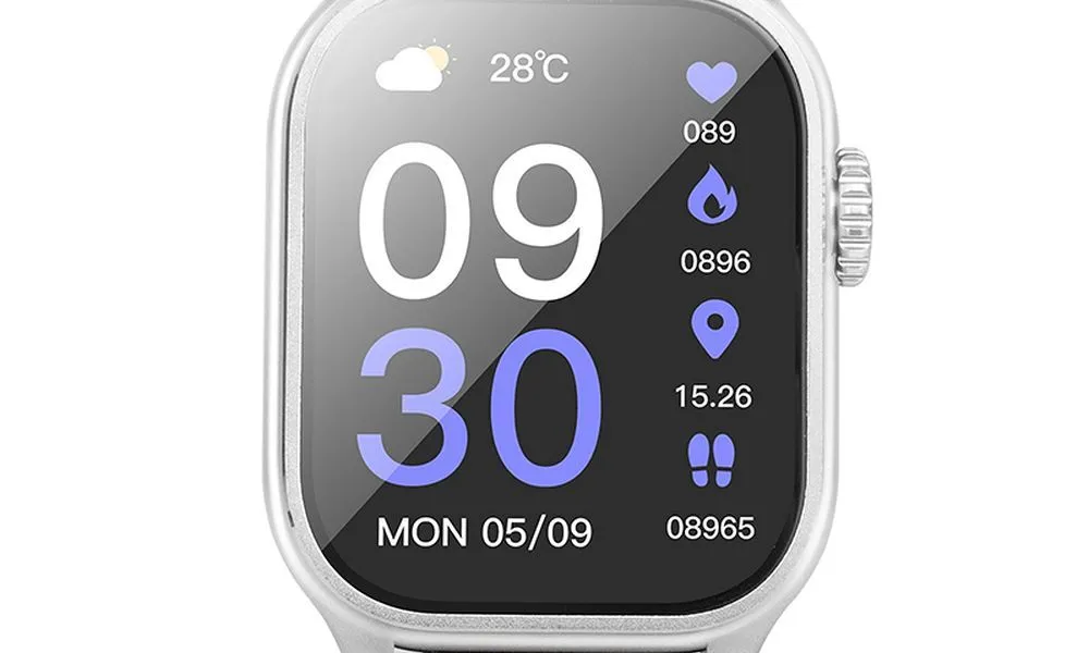 HOCO smartwatch / inteligentny zegarek Y17 smart sport (możliwość połączeń z zegarka) srebrny