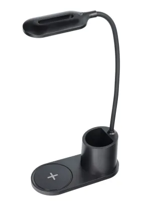 Lampka biurkowa LED + ładowarka indukcyjna 10W HT-513 czarna.