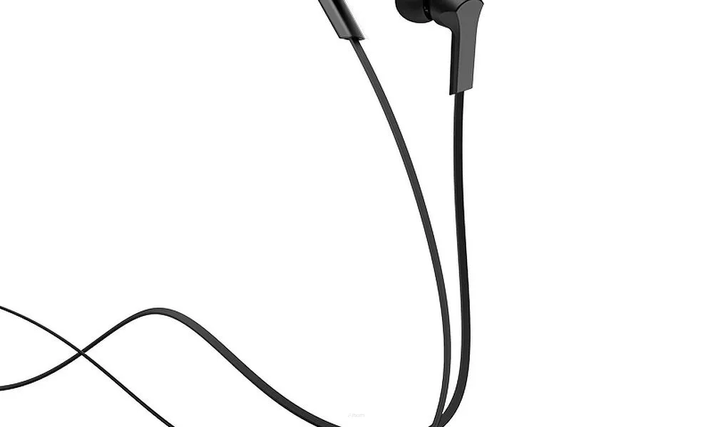 HOCO zestaw słuchawkowy / słuchawki dokanałowe jack 3,5mm z mikrofonem M72 czarne
