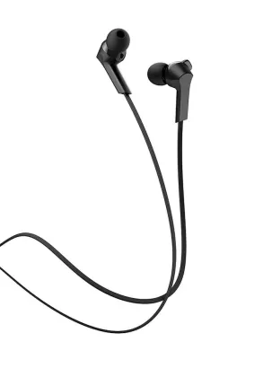 HOCO zestaw słuchawkowy / słuchawki dokanałowe jack 3,5mm z mikrofonem M72 czarne