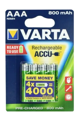 Bateria akumulatorowa VARTA R3 800 mAh (promo 3+1) ready 2 use