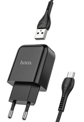 HOCO ładowarka sieciowa USB + kabel Micro 2.1A N2 Vigour czarna.