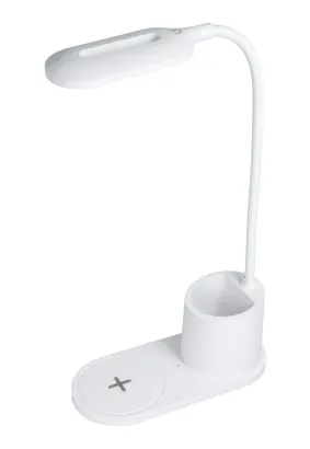 Lampka biurkowa LED + ładowarka indukcyjna 10W HT-513 biała.