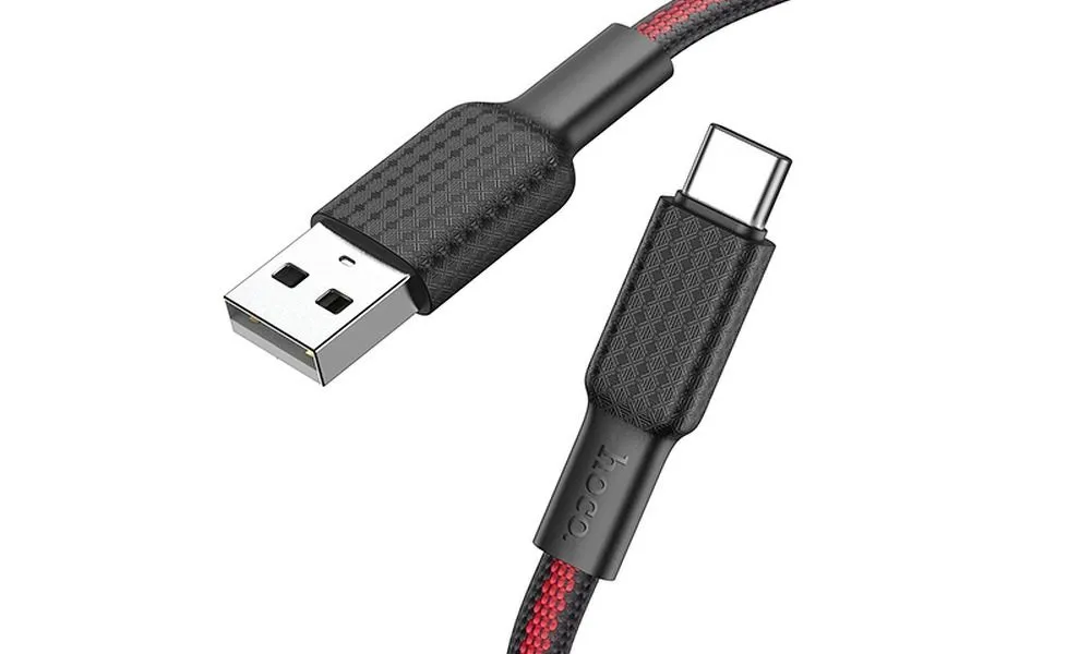 HOCO kabel USB do Typ C 3A Jaeger X69 czarno-czerwony