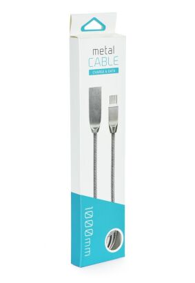 Kabel USB - Typ C METAL SNAKE 2,4A C813 1 metr blister z okienkiem
