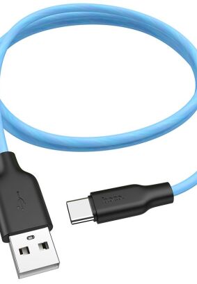 HOCO kabel USB - Typ C  Plus Silicone X21 1 metr czarno-niebieski.