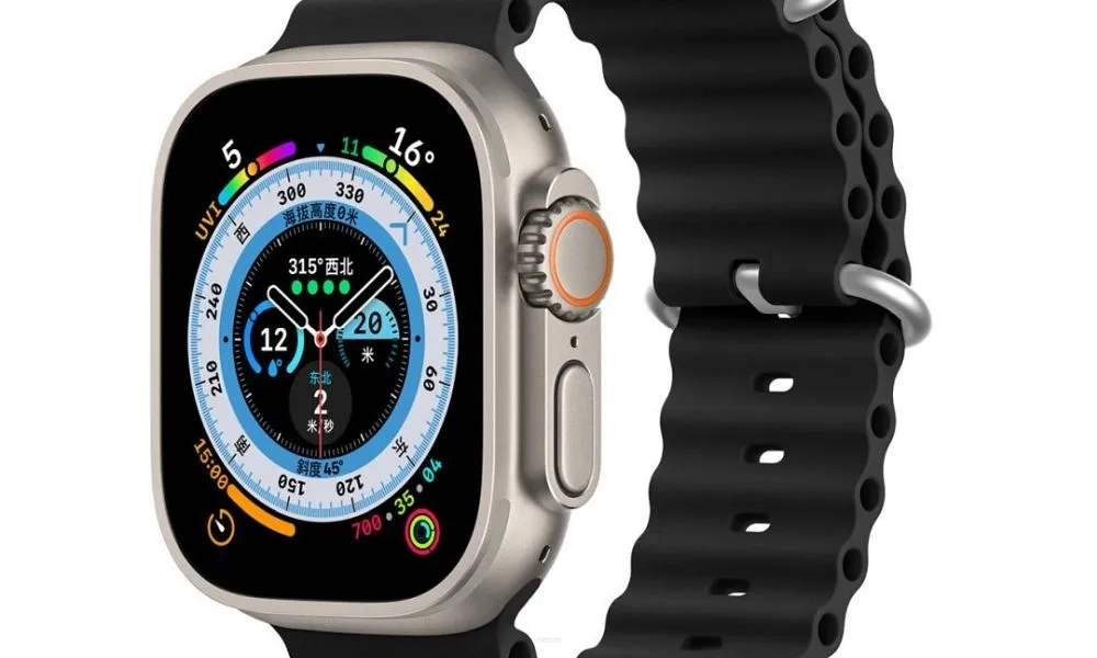 DUX DUCIS Ocean Wave - sportowy pasek silikonowy do Apple Watch 38/40/41mm czarny
