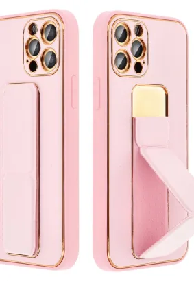 Futerał LEATHER Case Kickstand do SAMSUNG Galaxy S23 FE różowy