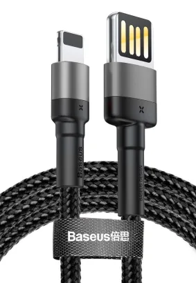 BASEUS kabel USB Cafule do iPhone Lightning 8-pin 2,4A CALKLF-GG1 1 metr szaro-czarny