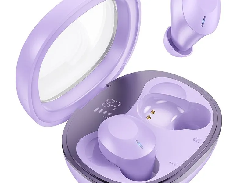 HOCO słuchawki bezprzewodowe / bluetooth stereo TWS Smart true EQ3 fioletowe
