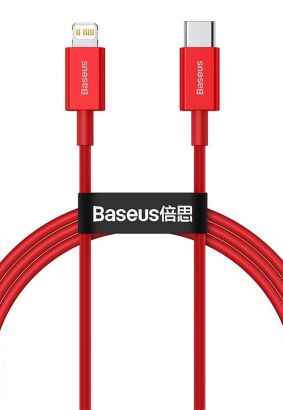BASEUS kabel Typ C do Apple Lightning 8-pin PD20W Power Delivery Superior Series CATLYS-A09 1m czerwony