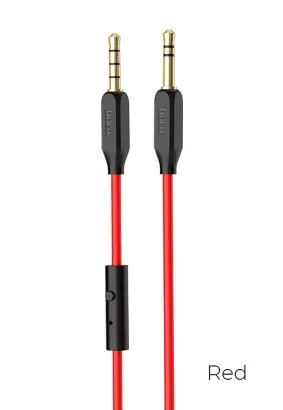 HOCO kabel audio AUX Jack 3,5mm UPA12 z mikrofonem czerwony
