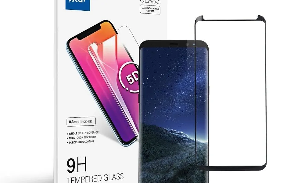 Szkło hartowane Blue Star 5D - do Samsung Galaxy S8+ (full glue/case friendly) - czarny