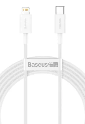 BASEUS kabel Typ C do Apple Lightning 8-pin PD20W Power Delivery Superior Series Fast Charging CATLYS-C02 2 metr biały