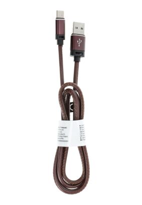 Kabel USB - Typ C 2.0 Leather C183 1 metr ciemno brązowy