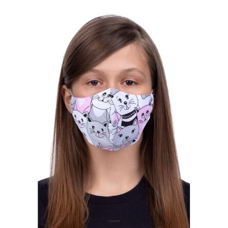 Maska na twarz – profilowana dla dzieci 8-12 lat wzór kotki