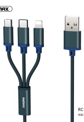 REMAX kabel USB 3w1 (Light + Typ C + Micro) RC-131th Gition niebieski
