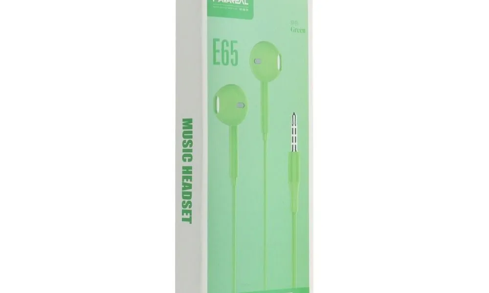 PAVAREAL zestaw słuchawkowy / słuchawki z mikrofonem Jack 3,5mm PA-E65 zielone