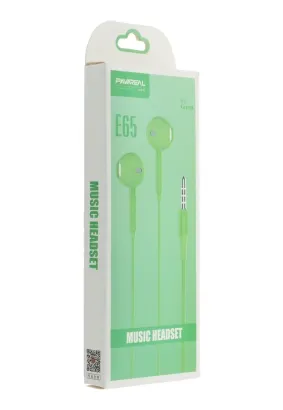 PAVAREAL zestaw słuchawkowy / słuchawki z mikrofonem Jack 3,5mm PA-E65 zielone