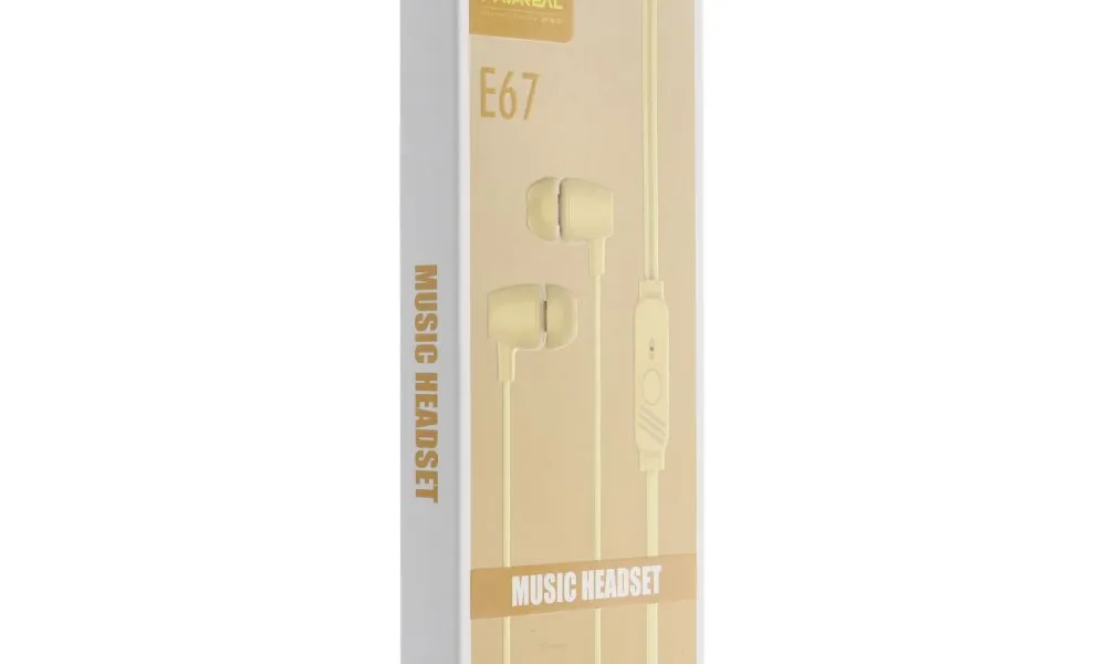PAVAREAL zestaw słuchawkowy / słuchawki z mikrofonem Jack 3,5mm PA-E67 zółte