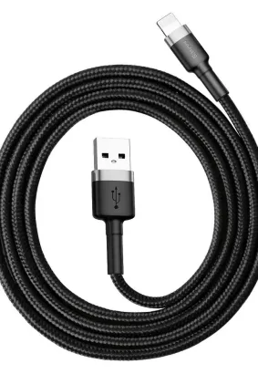 BASEUS kabel USB Cafule do iPhone Lightning 8-pin 2,4A CALKLF-BG1 1 metr szaro-czarny