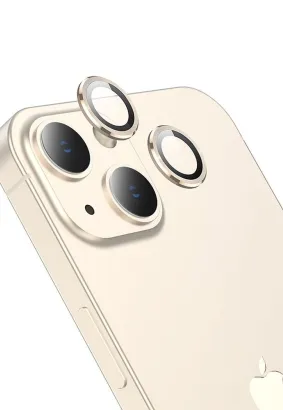 HOCO szkło hartowane na aparat do Iphone 13 Mini / Iphone 13 Eagle eye metal złote (V12)