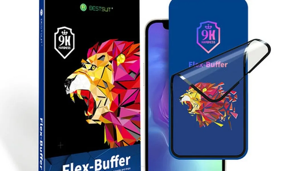 Szkło hybrydowe Bestsuit Flex-Buffer 5D z powłoką antybakteryjną Biomaster do iPhone 14 Pro czarny
