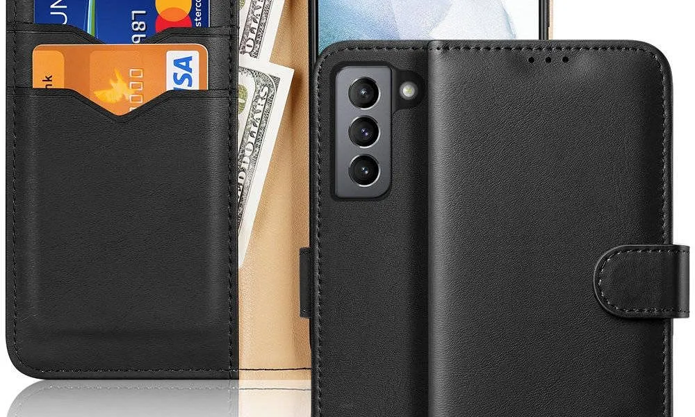 DUX DUCIS Hivo - skórzane etui portfelik do Samsung Galaxy S21 FE czarne
