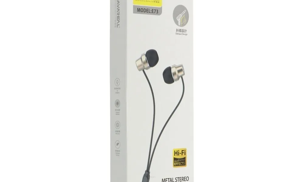 Zestaw słuchawkowy / słuchawki z mikrofonem Jack 3,5mm Pavareal PA-E73 złote