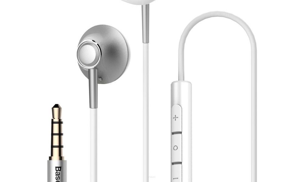 BASEUS zestaw słuchawkowy / słuchawki Encok Wire H06 srebrne NGH06-0S