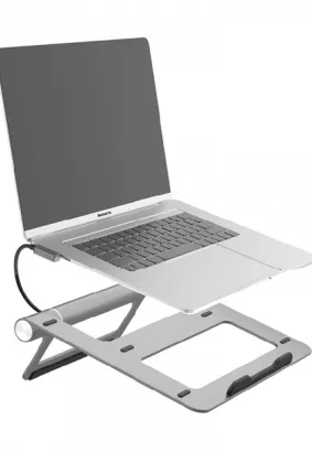 WiWU - Aluminiowa podstawka do laptopa ze stacją dokującą (USB-C*2+USB3.0*2+SD/TF+RJ45+HDMI (4k30Hz))