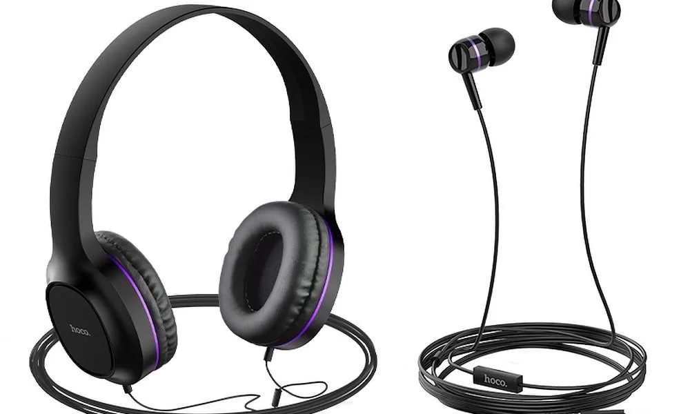 HOCO zestaw słuchawkowy / słuchawki nagłowne W24 fiolet.