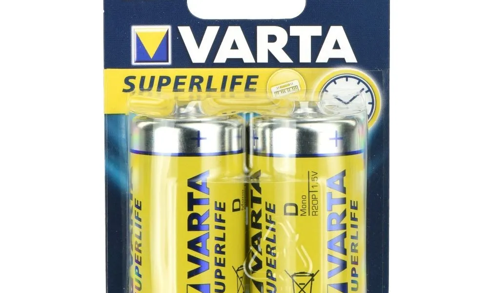 Bateria Cynkowa VARTA  R20 (typ D) 2 szt Superlife.