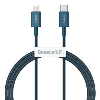 BASEUS kabel Typ C do Apple Lightning 8-pin PD20W Power Delivery Superior Series CATLYS-A03 1m niebieski