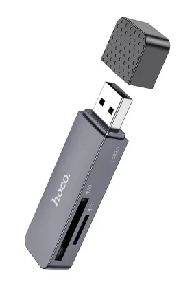 HOCO czytnik kart pamięci USB A 3.0 HB45 szary